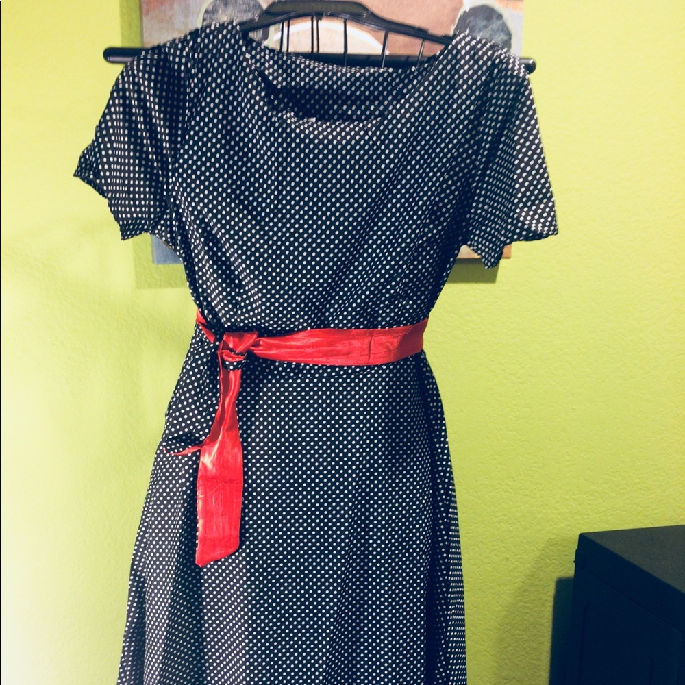 Simple blue and red dress